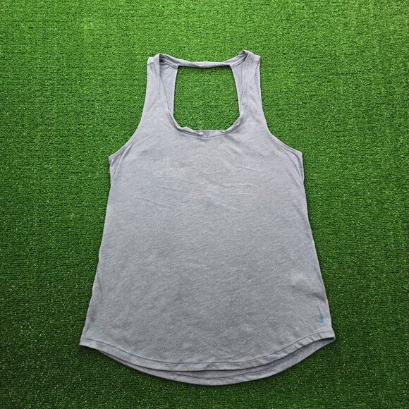 Nike Tank Top Womens Small Blue Sleeveless Dri-Fit Yoga Workout Twist Running - Picture 1 of 8
